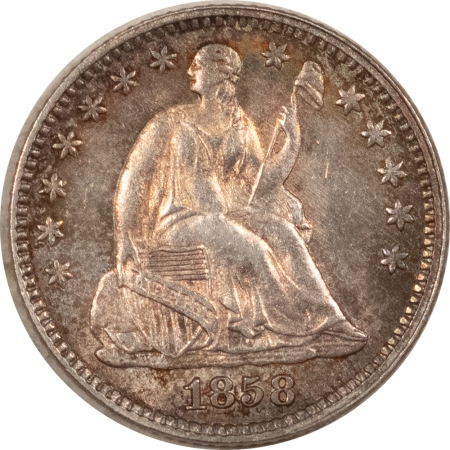 New Store Items 1858 SEATED LIBERTY HALF DIME – HIGH GRADE, NEARLY UNCIRCULATED, LOOKS CHOICE!