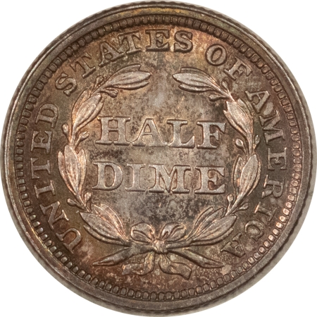 New Store Items 1858 SEATED LIBERTY HALF DIME – HIGH GRADE, NEARLY UNCIRCULATED, LOOKS CHOICE!