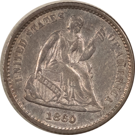 U.S. Uncertified Coins 1860 SEATED LIBERTY HALF DIME – HIGH GRADE EXAMPLE!