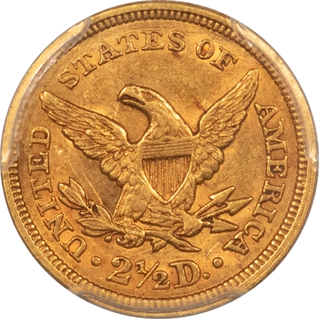 $2.50 1861 $2.50 LIBERTY GOLD QUARTER EAGLE, OLD REVERSE – PCGS AU-58, TOUGH VARIETY!