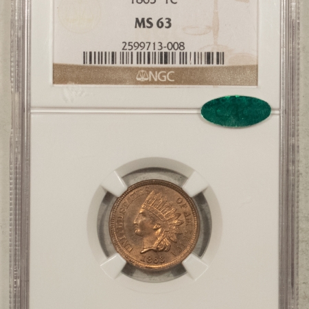 CAC Approved Coins 1863 INDIAN CENT – NGC MS-63, LUSTROUS AND PREMIUM QUALITY! CAC APPROVED!