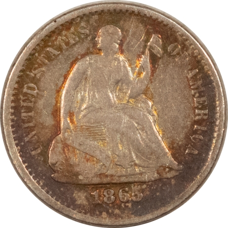 New Store Items 1865-S SEATED LIBERTY HALF DIME – PRETTY F+ DETAILS BUT WITH THIN OBV SCRATCH!