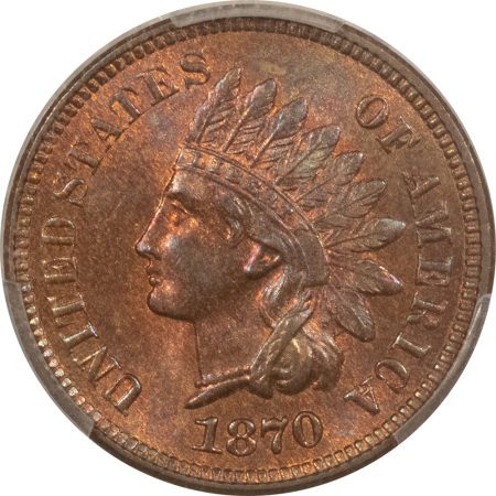 CAC Approved Coins 1870 INDIAN CENT – PCGS MS-64 RB, LOOKS GEM, PREMIUM QUALITY & CAC APPROVED!