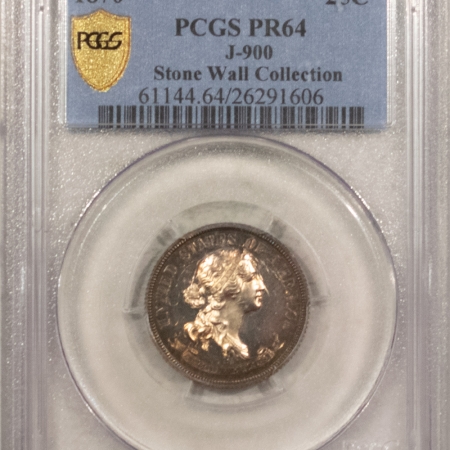 Liberty Seated Quarters 1870 PATTERN, 25c, J-900, SILVER, STANDARD DESIGN, PCGS PR-64, SOMEWHAT CAMEO!