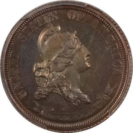 Liberty Seated Quarters 1870 PATTERN 25c J-908, COPPER, BEAUTIFUL TONING, PCGS PR-65 BN-A SUPERB GEM!