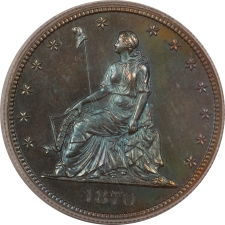 Half Dollars 1870 PATTERN, 50c, J-935, COPPER, BEAUTIFUL TONING, PCGS PR-65 BN, A SUPERB GEM!