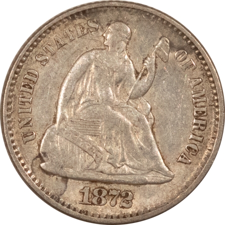 U.S. Uncertified Coins 1872 SEATED LIBERTY HALF DIME – HIGH GRADE EXAMPLE! PLANCHET DEFECT @ 7:00 OBV