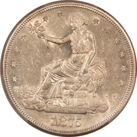 New Certified Coins 1875-S $1 TRADE DOLLAR – PCGS AU-58, LUSTROUS & PQ, LOOKS UNCIRCULATED!