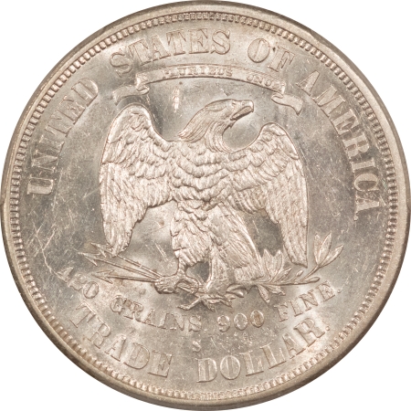 New Certified Coins 1875-S $1 TRADE DOLLAR – PCGS MS-61, FLASHY WHITE & LUSTROUS! NICE!