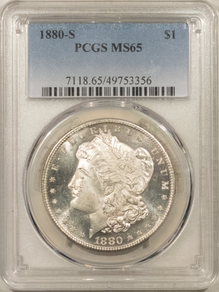 Morgan Dollars 1880-S $1 MORGAN DOLLAR – PCGS MS-65, PROOFLIKE OBVERSE!