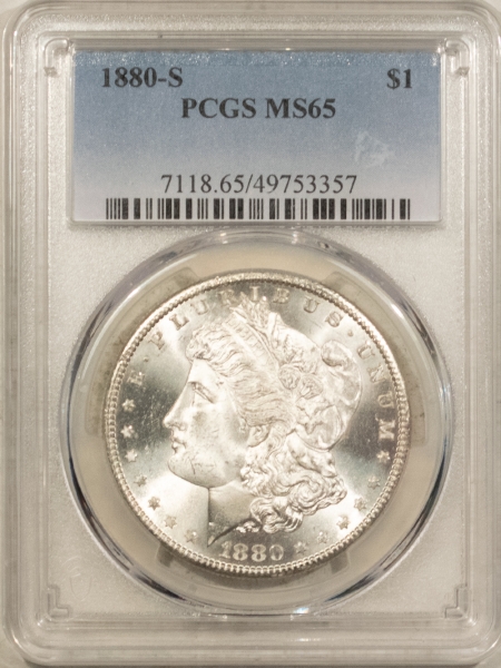 Morgan Dollars 1880-S $1 MORGAN DOLLAR – PCGS MS-65 BLAST WHITE!