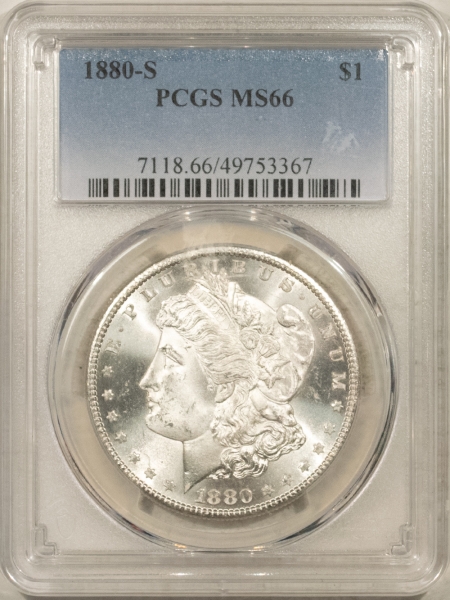 Morgan Dollars 1880-S $1 MORGAN DOLLAR – PCGS MS-66 BLAST WHITE!