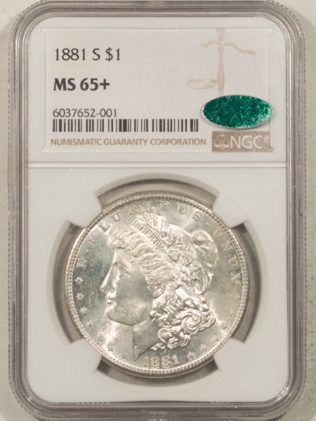 Morgan Dollars 1881-S MORGAN DOLLAR NGC MS-65+ CAC APPROVED, PREMIUM QUALITY LOOKS 66!