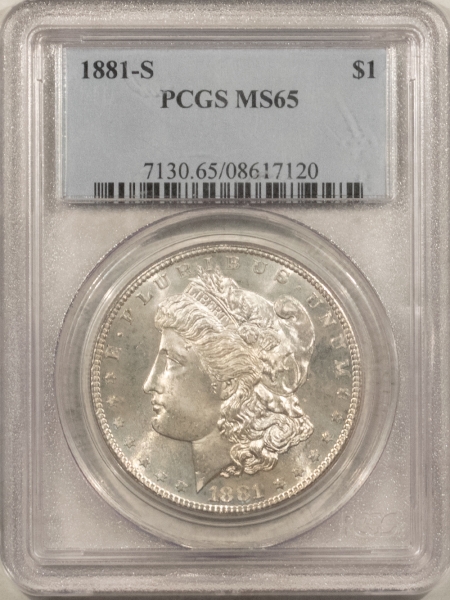 Morgan Dollars 1881-S $1 MORGAN DOLLAR – PCGS MS-65, FRESH GEM!