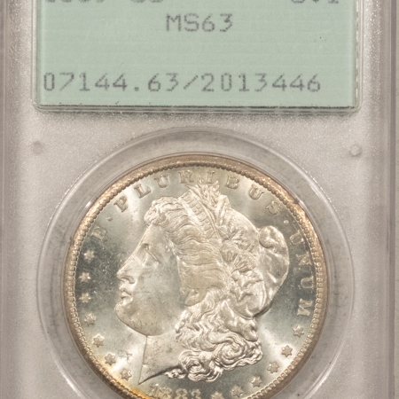 Morgan Dollars 1883-CC $1 MORGAN DOLLAR – PCGS MS-63, RATTLER & PREMIUM QUALITY+! CARSON CITY!