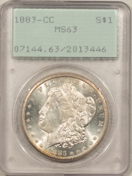 Morgan Dollars 1883-CC $1 MORGAN DOLLAR – PCGS MS-63, RATTLER & PREMIUM QUALITY+! CARSON CITY!