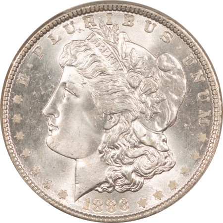 Morgan Dollars 1886 $1 MORGAN DOLLAR – PCGS MS-66, FRESH WHITE & PREMIUM QUALITY!