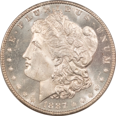 Morgan Dollars 1887 $1 MORGAN DOLLAR – PCGS MS-64 PL, PROOFLIKE W/ STRONG MIRRORS!