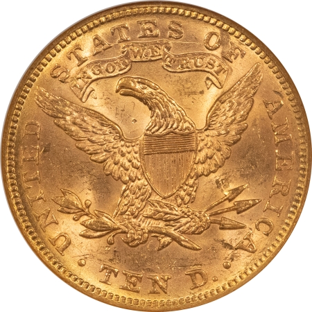 $10 1893 $10 LIBERTY GOLD EAGLE – NGC MS-62, FLASHY!