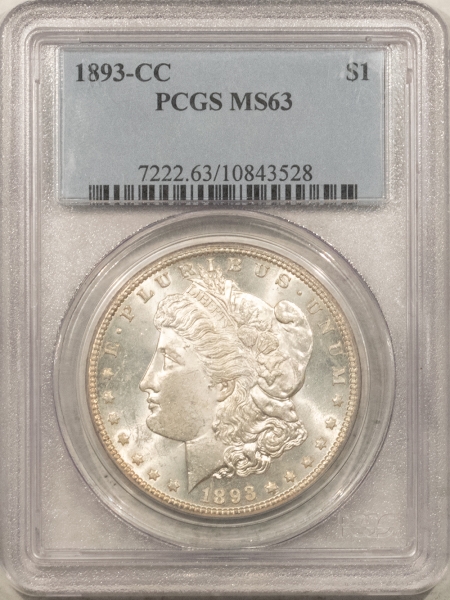 Morgan Dollars 1893-CC MORGAN DOLLAR PCGS MS-63, FULLY STRUCK & LUSTROUS!