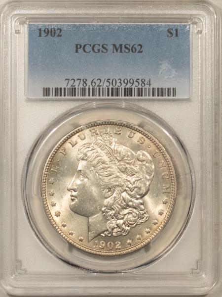 Morgan Dollars 1902 $1 MORGAN DOLLAR – PCGS MS-62, LOOKS CHOICE! BETTER DATE!