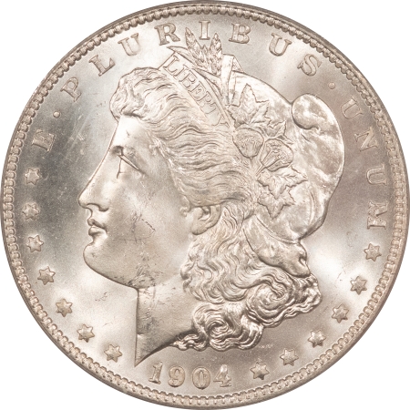 Morgan Dollars 1904-O $1 MORGAN DOLLAR – PCGS MS-65, OLD GREEN HOLDER, PREMIUM QUALITY, GEM!