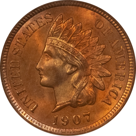 Indian 1907 INDIAN CENT – NGC MS-64 RD, PRETTY & PREMIUM QUALITY+!