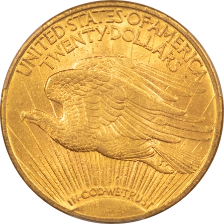 $20 1908 $20 ST GAUDENS GOLD DOUBLE EAGLE, MOTTO – PCGS MS-62