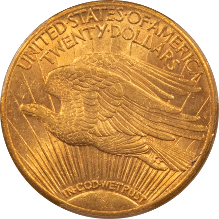 $20 1908-S $20 ST GAUDEN GOLD DOUBLE EAGLE – PCGS MS-62, SCARCE DATE, FLASHY & PQ!