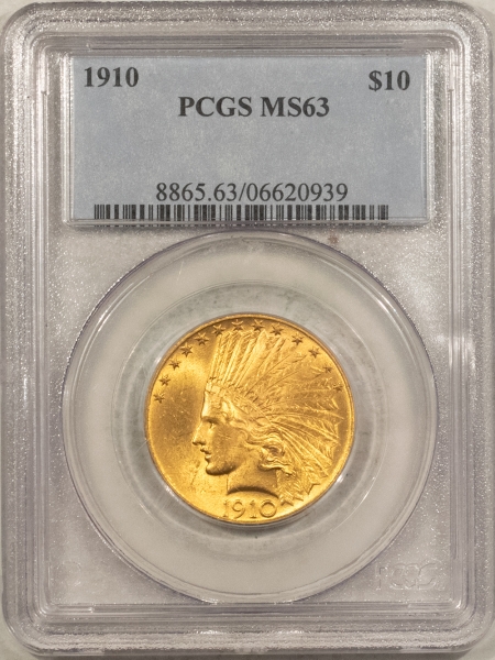 $10 1910 $10 INDIAN GOLD EAGLE – PCGS MS-63, LUSTROUS & CHOICE!