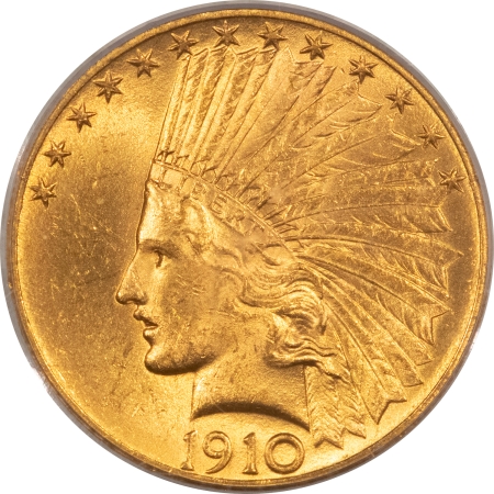 $10 1910 $10 INDIAN GOLD EAGLE – PCGS MS-63, LUSTROUS & CHOICE!