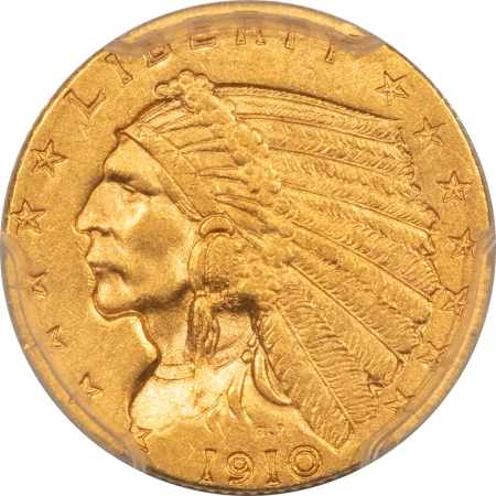 $2.50 1910 $2.50 INDIAN GOLD QUARTER EAGLE – PCGS MS-62