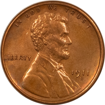 New Store Items 1911-S LINCOLN CENT – UNCIRCULATED DETAILS BUT CLEANED & RECOLORED!