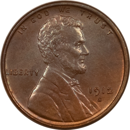 New Store Items 1912-S LINCOLN CENT – UNCIRCULATED, CHOICE MARK-FREE SURFACES, RECOLORED!