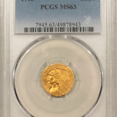 $2.50 1913 $2.50 INDIAN GOLD QUARTER EAGLE – PCGS MS-63