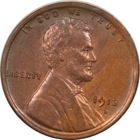 New Store Items 1913-D LINCOLN CENT – UNCIRCULATED W/ CHOICE SURFACES BUT PROBABLY RECOLORED!