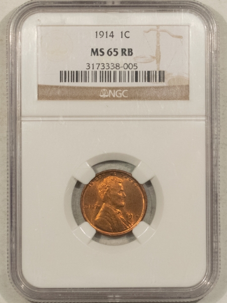 Lincoln Cents (Wheat) 1914 LINCOLN CENT – NGC MS-65 RB