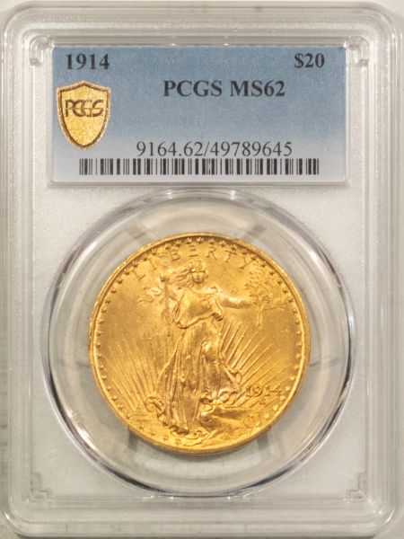 $20 1914 $20 ST GAUDENS GOLD DOUBLE EAGLE – PCGS MS-62