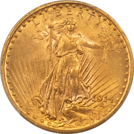 $20 1914 $20 ST GAUDENS GOLD DOUBLE EAGLE – PCGS MS-62