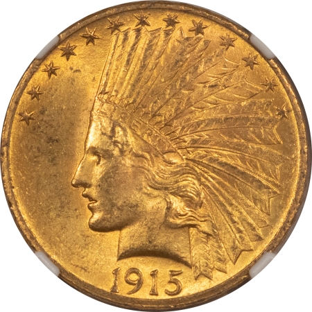 $10 1915 $10 INDIAN GOLD EAGLE – NGC MS-63, ORIGINAL & CHOICE!