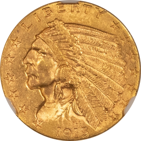 $2.50 1915 $2.50 INDIAN GOLD QUARTER EAGLE – NGC MS-62