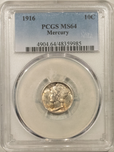 Mercury Dimes 1916 MERCURY DIME – PCGS MS-64