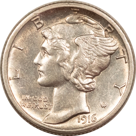 Mercury Dimes 1916-S MERCURY DIME – HIGH GRADE EXAMPLE, AU+ DETAILS & LUSTROUS WHITE!