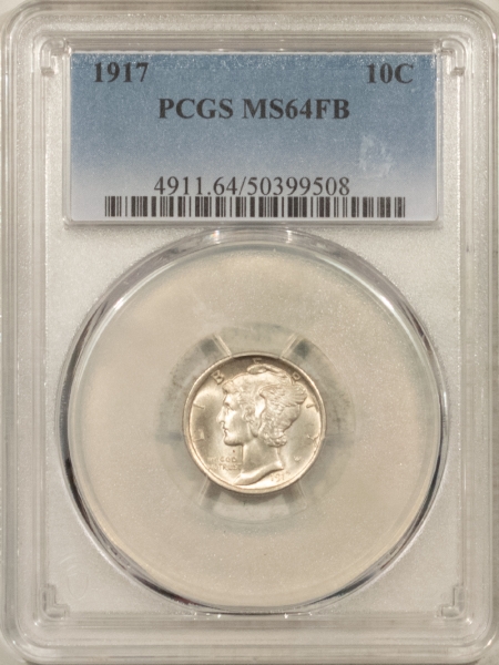 Mercury Dimes 1917 MERCURY DIME – PCGS MS-64 FB