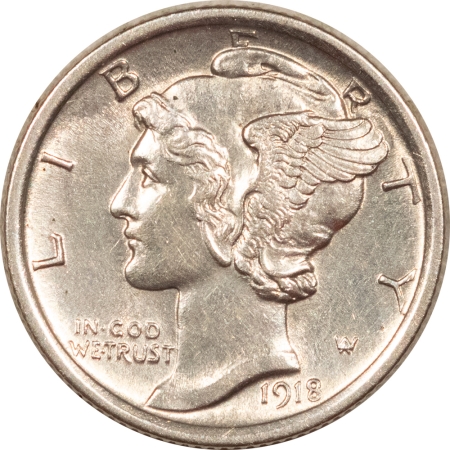 New Store Items 1918 MERCURY DIME – HIGH GRADE NEARLY CIRCULATED LOOKS CHOICE! FULL SPLIT BANDS!