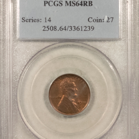 Lincoln Cents (Wheat) 1918-D LINCOLN CENT – PCGS MS-64 RB