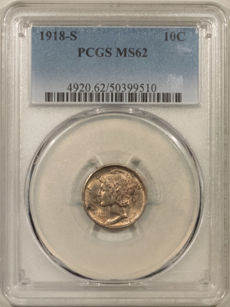 Mercury Dimes 1918-S MERCURY DIME – PCGS MS-62