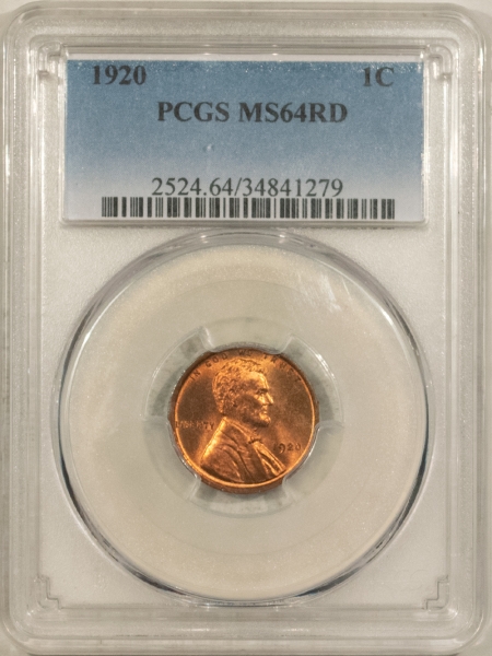 Lincoln Cents (Wheat) 1920 LINCOLN CENT – PCGS MS-64 RD