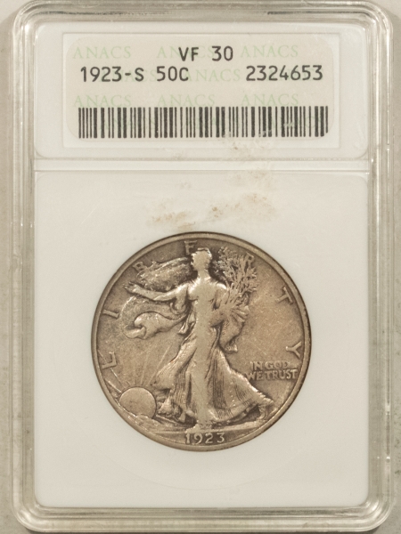 U.S. Certified Coins 1923-S WALKING LIBERTY HALF DOLLAR – ANACS VF-30