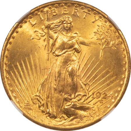 $20 1924 $20 ST GAUDENS GOLD – NGC MS-64 CAC APPROVED, VERY LUSTROUS & PQ!